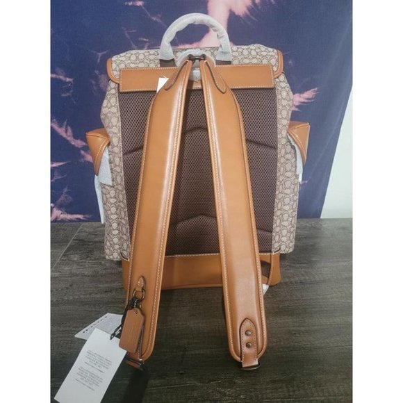 Coach Hitch Leather Monogram Backpack New w/ Tags - Picture 5 of 12